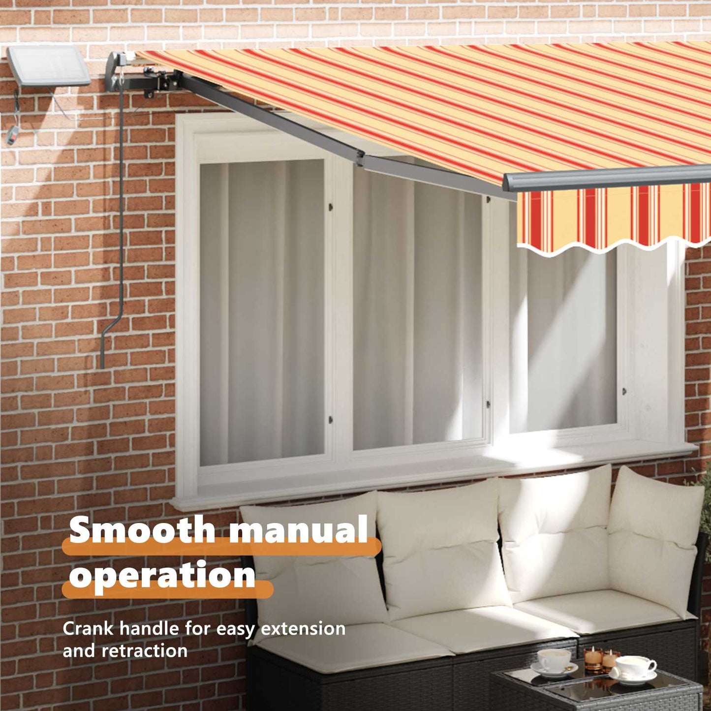 Retractable Awning Yellow and Orange 350 x 250 cm