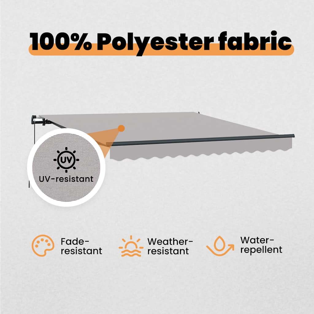 Retractable Awning Light Grey 350 x 250 cm