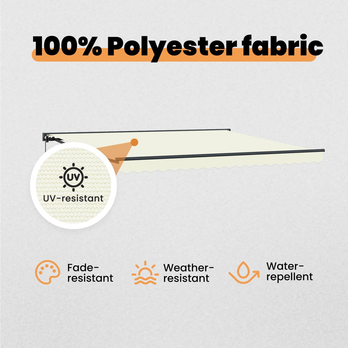 Awning Frame Cream 400 x 300 cm Polyester with PU coating