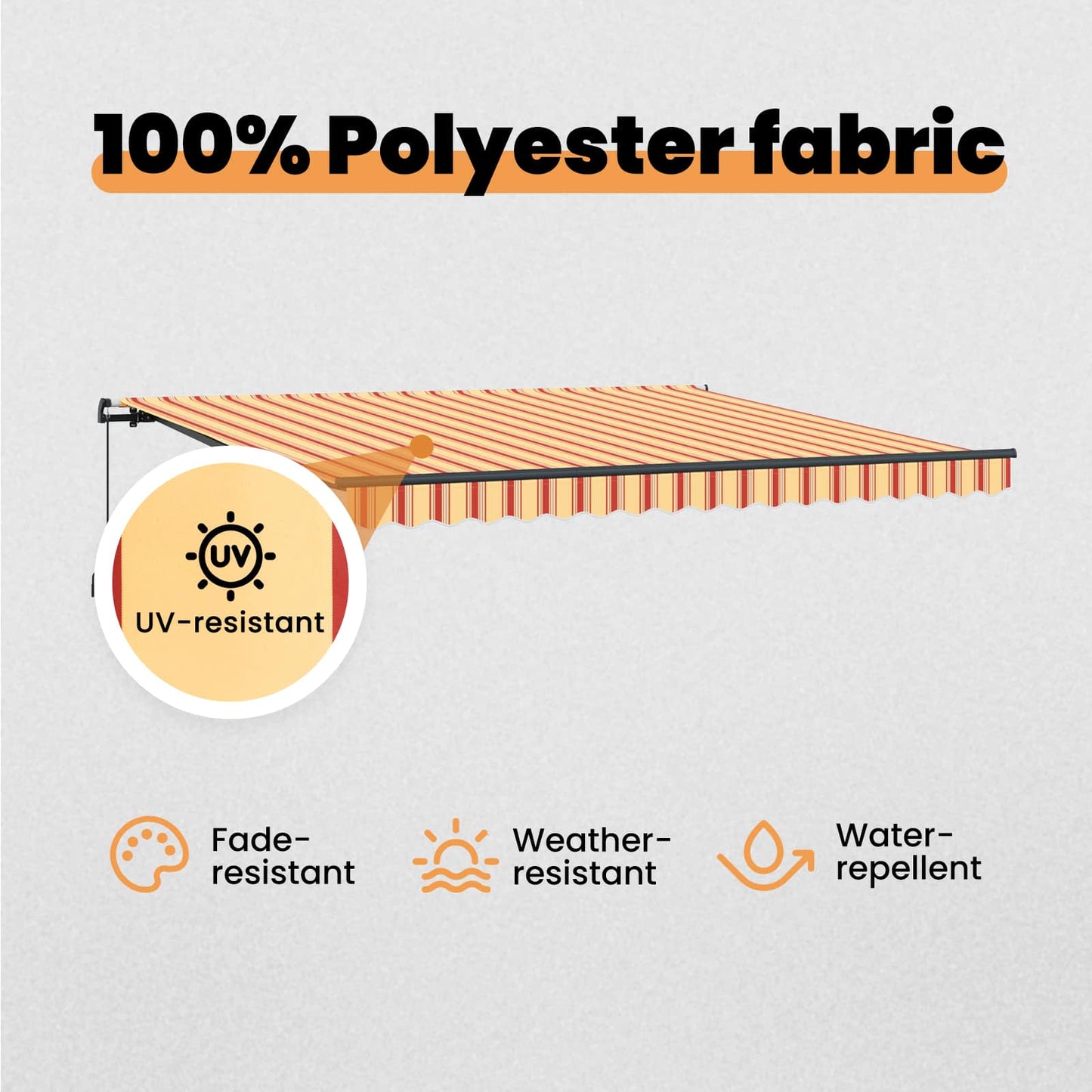 Retractable Awning Yellow and Orange 400 x 350 cm