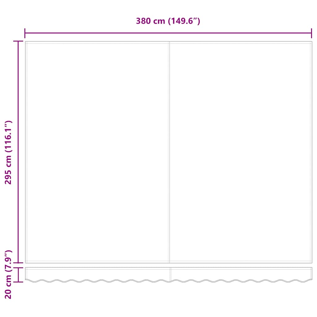 Retractable Awning Multicolour 400 x 350 cm