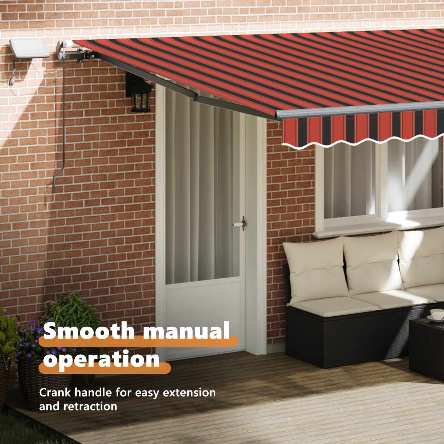Retractable Awning Orange and brown 450 x 300 cm
