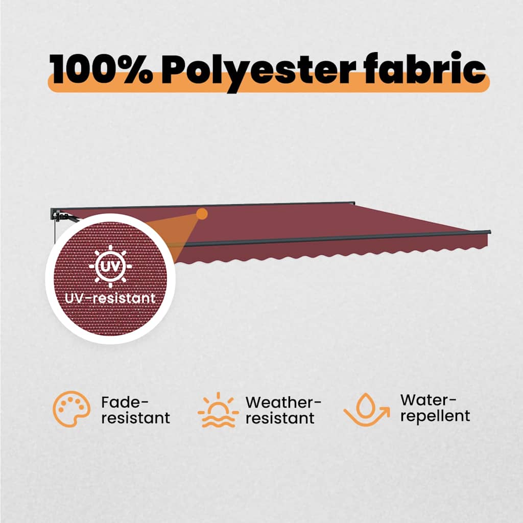 Awning Frame Burgundy 450 x 300 cm Polyester with PU coating