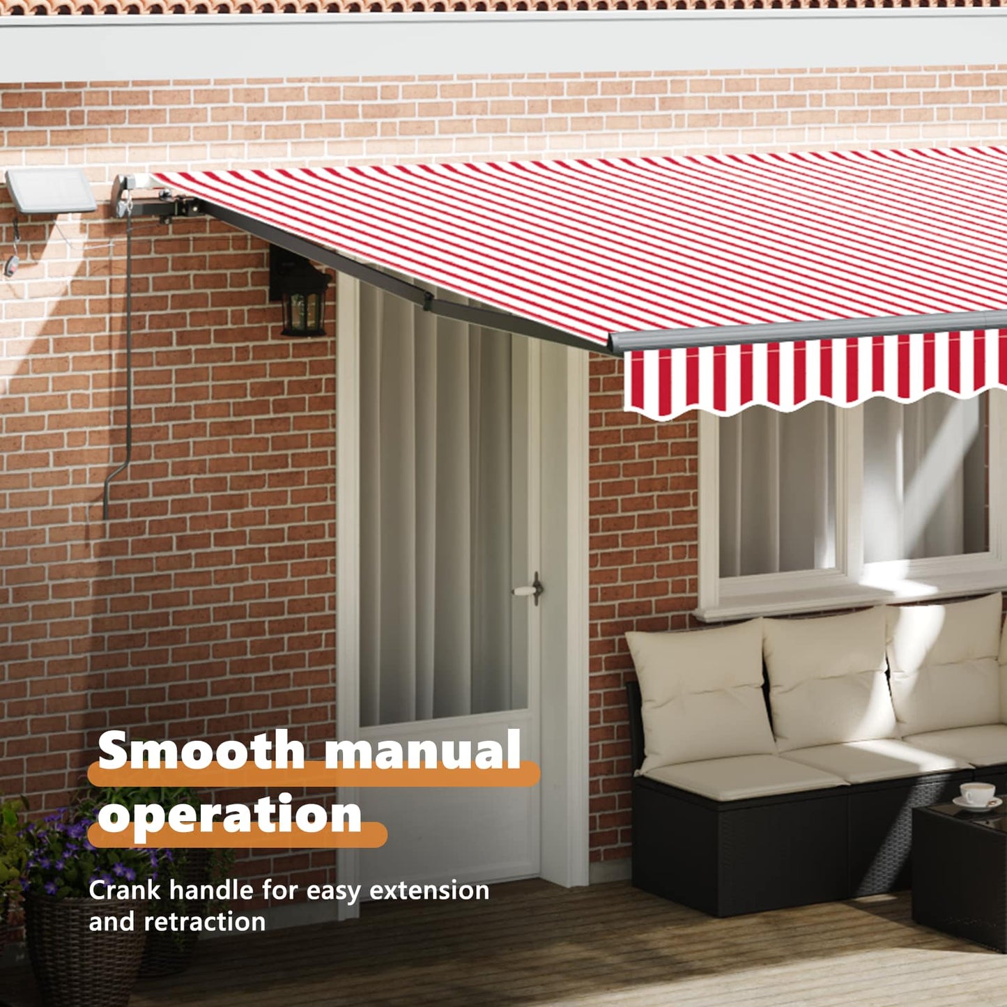 Retractable Awning Red and White 450 x 300 cm