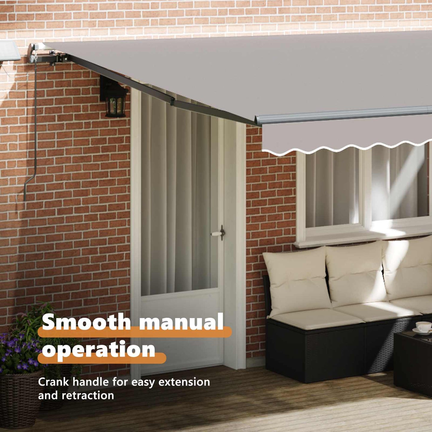 Retractable Awning Light Grey 450 x 300 cm Fabric and Aluminium