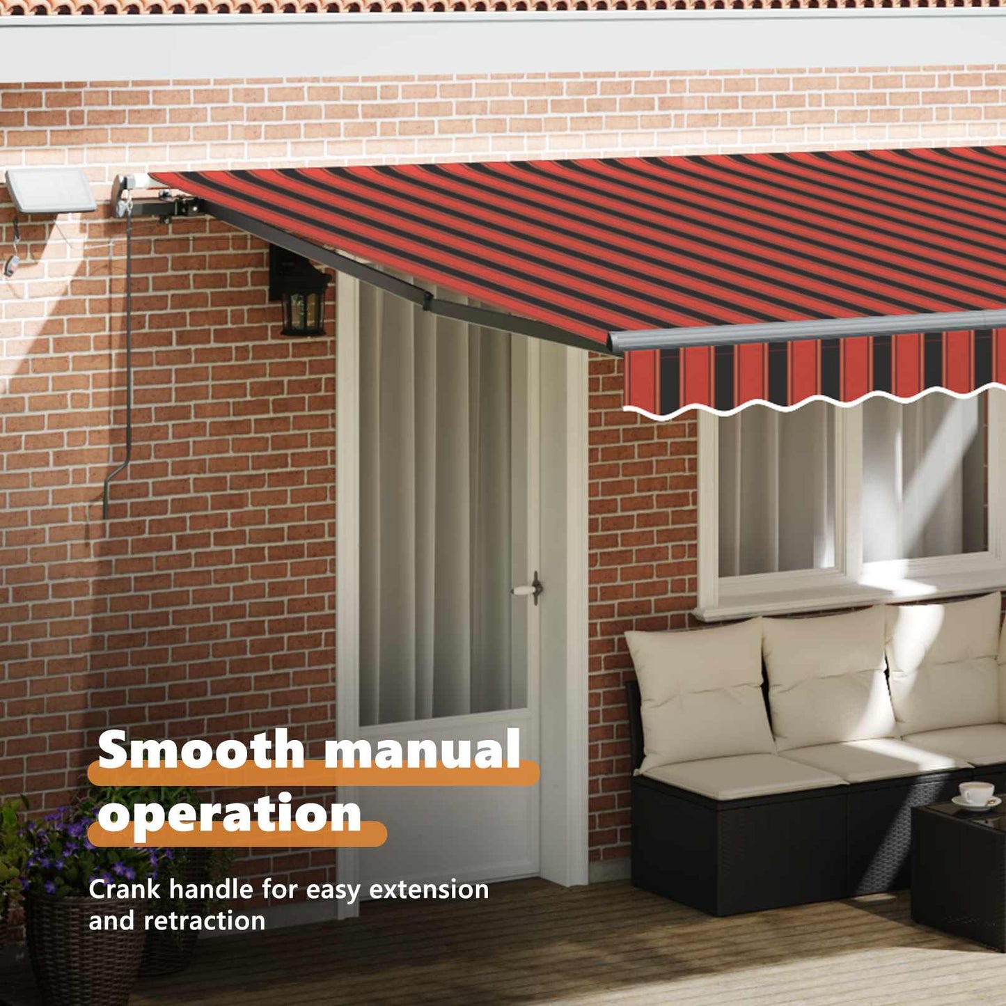 Retractable Awning Orange and brown 450 x 350 cm