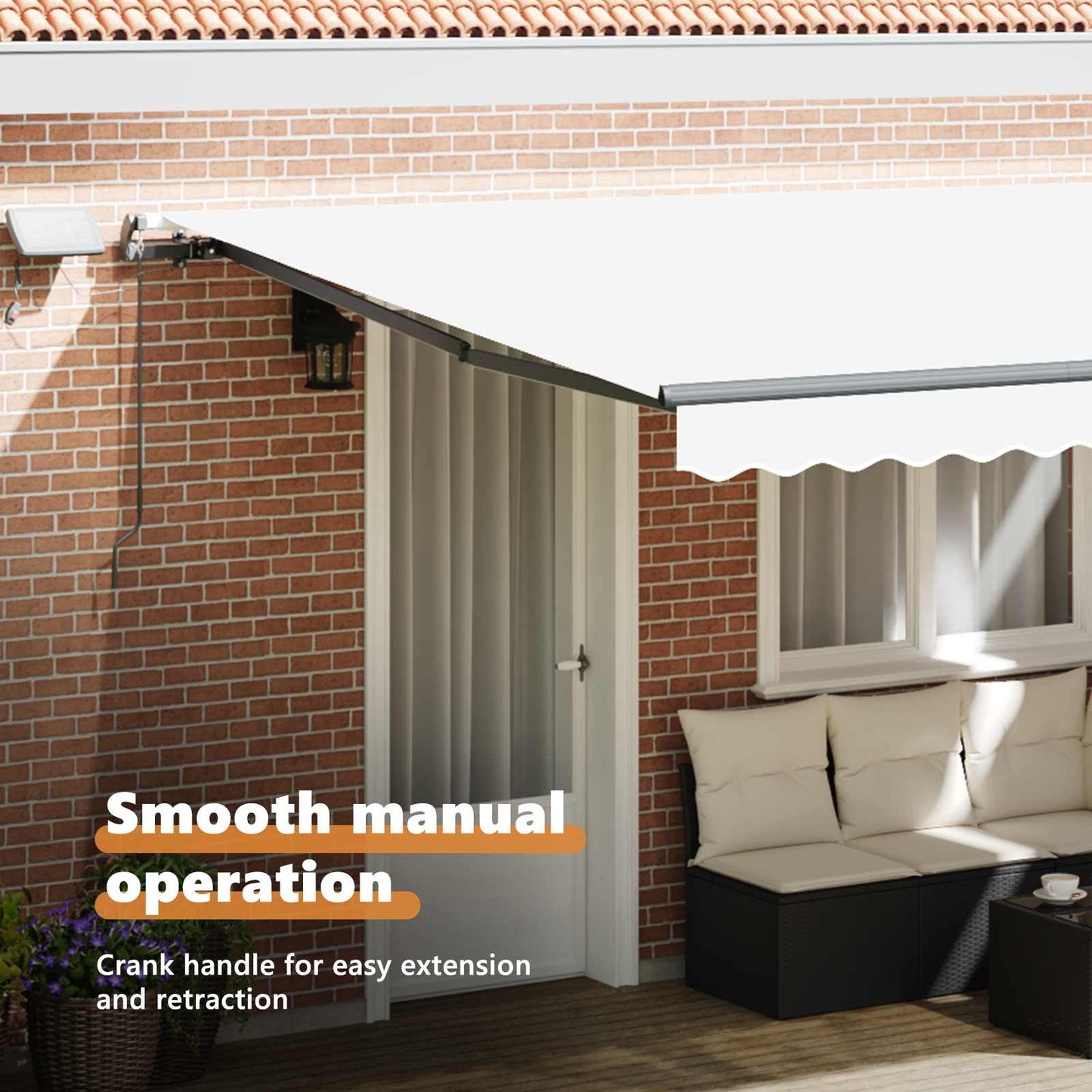 Retractable Awning White 450 x 350 cm Fabric and Aluminium