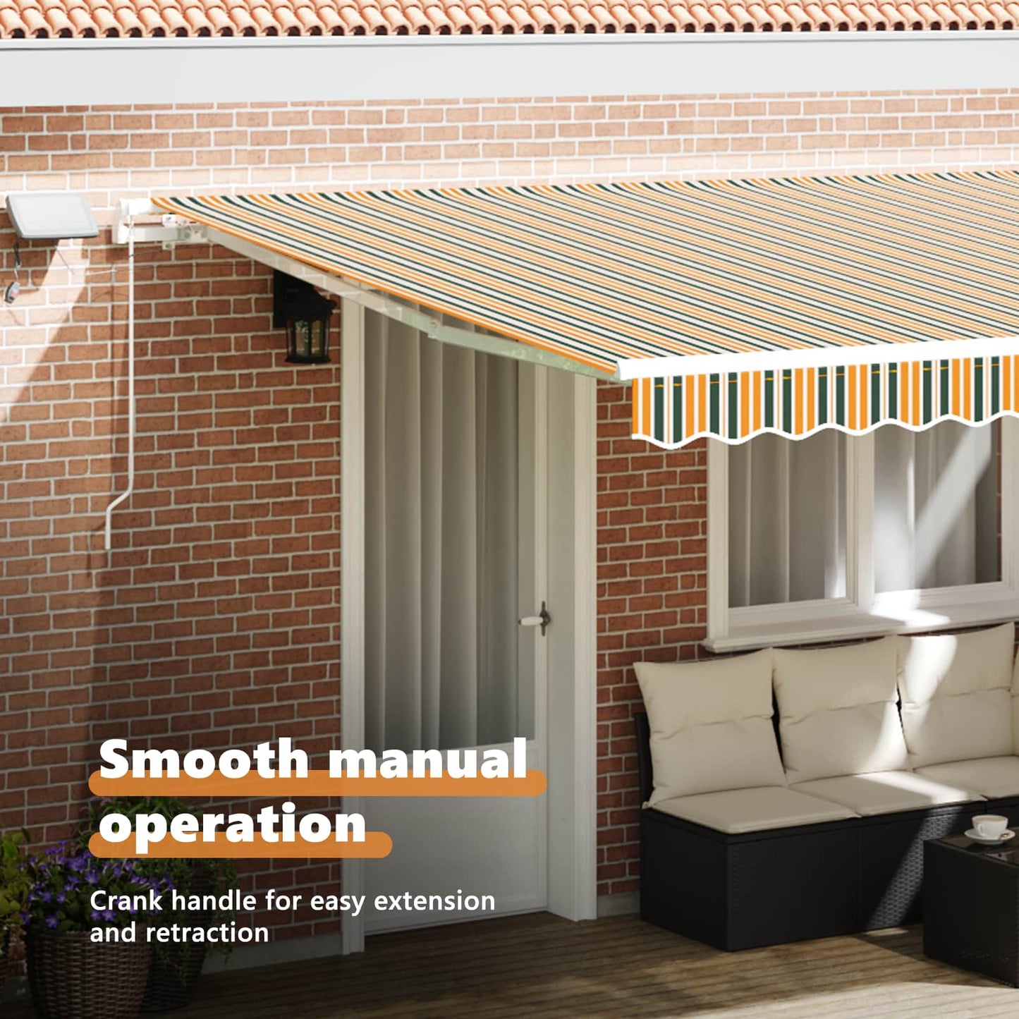 Retractable Awning Green and yellow 450 x 350 cm