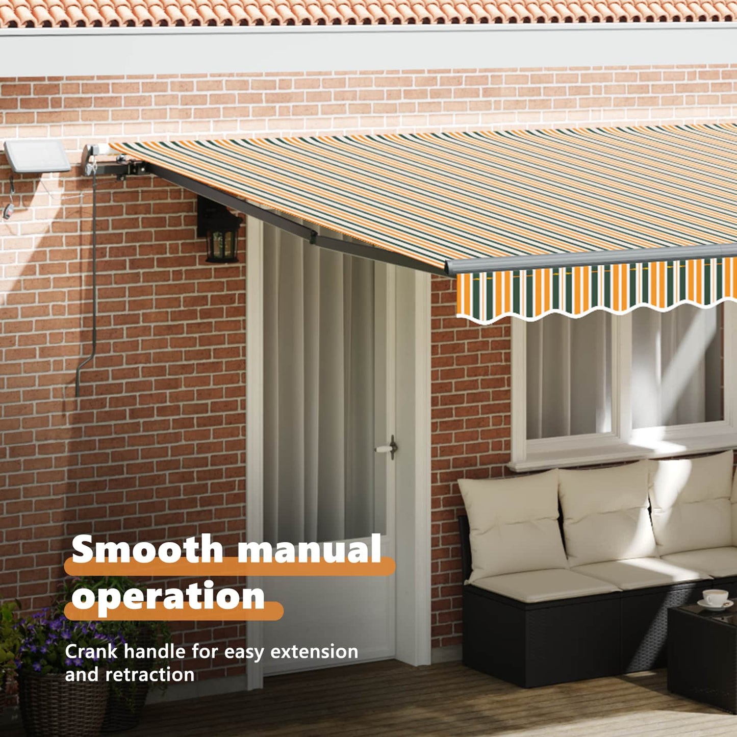 Retractable Awning Green and yellow 450 x 350 cm