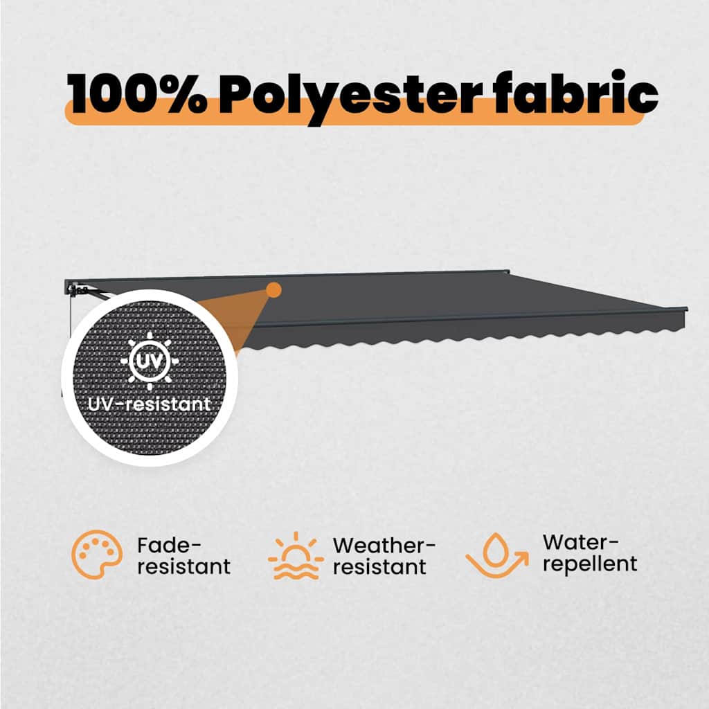 Awning Frame Anthracite 500 x 300 cm Polyester with PU coating