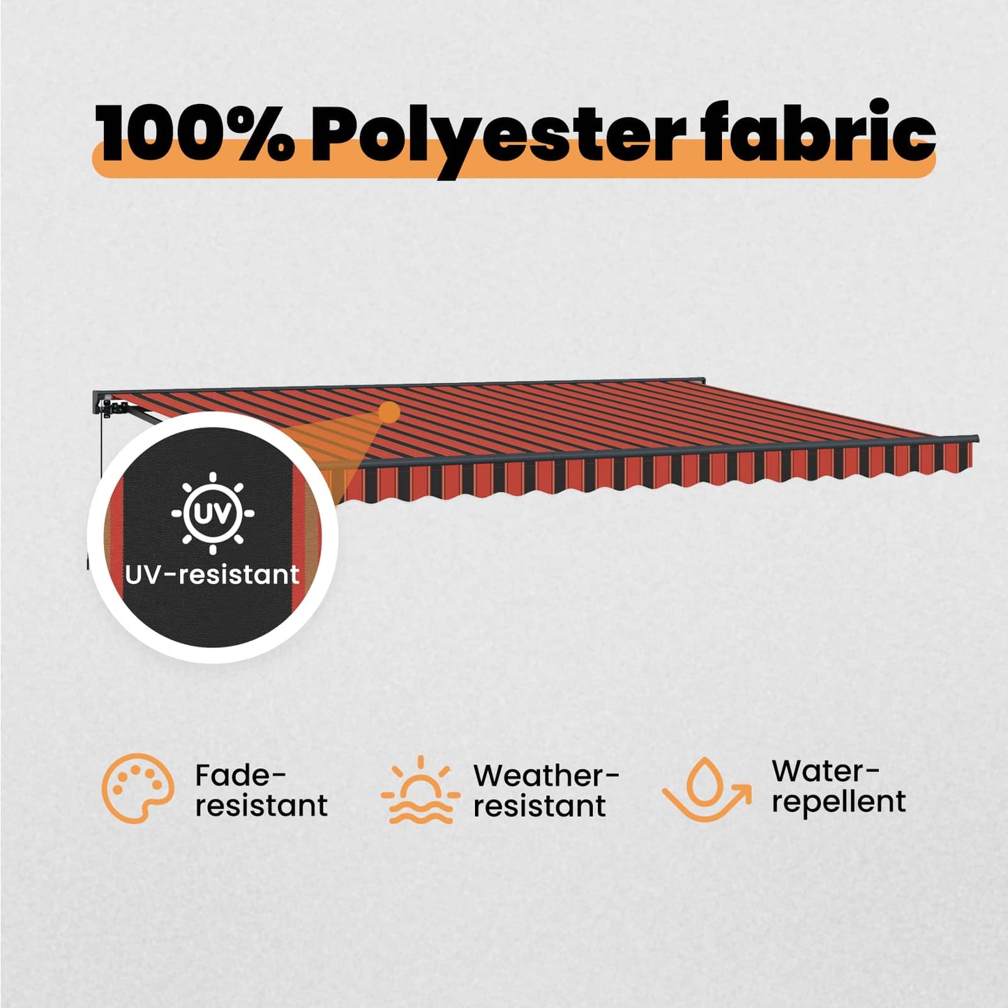 Awning Frame Orange and Black 500 x 300 cm