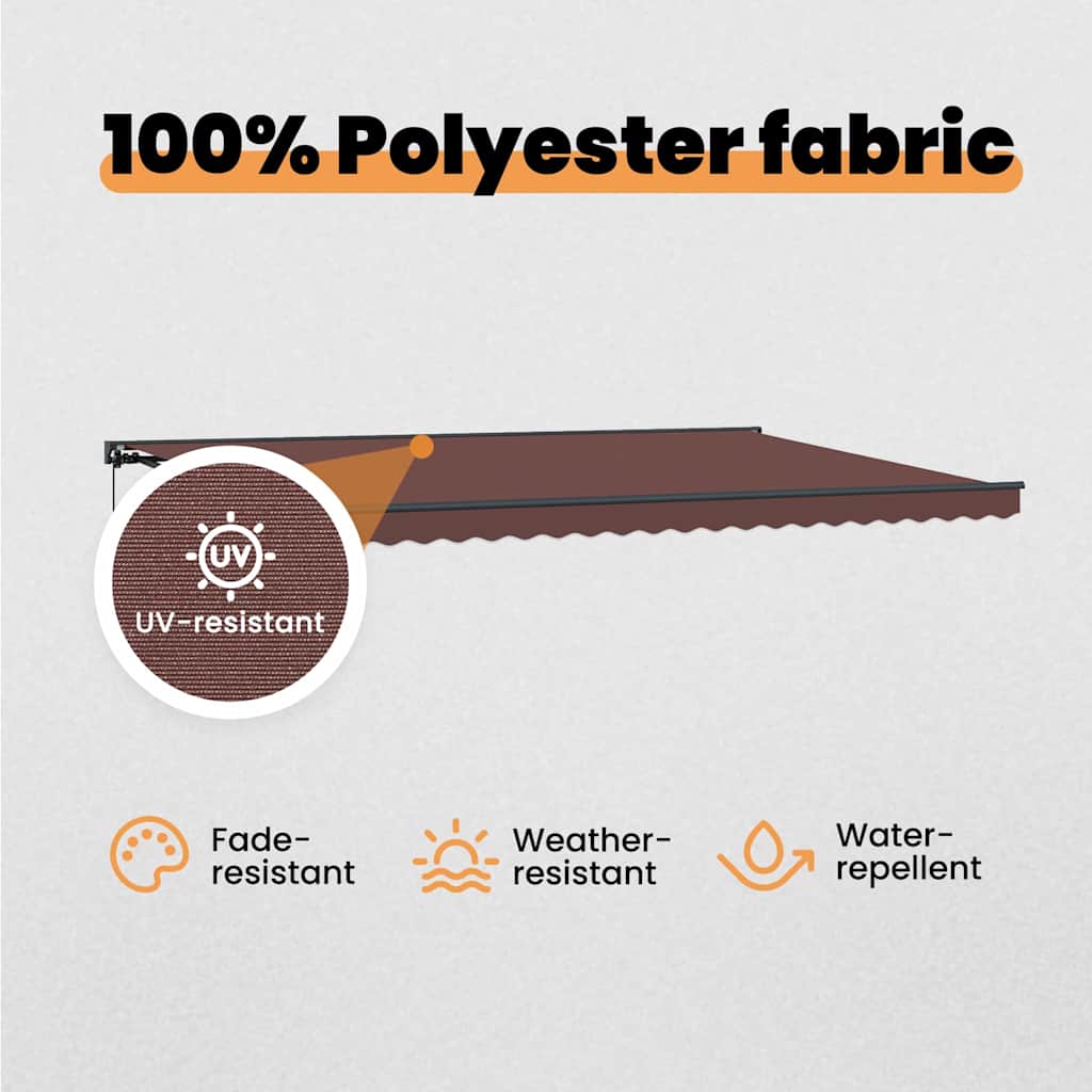 Awning Frame Brown 500 x 300 cm Polyester with PU coating