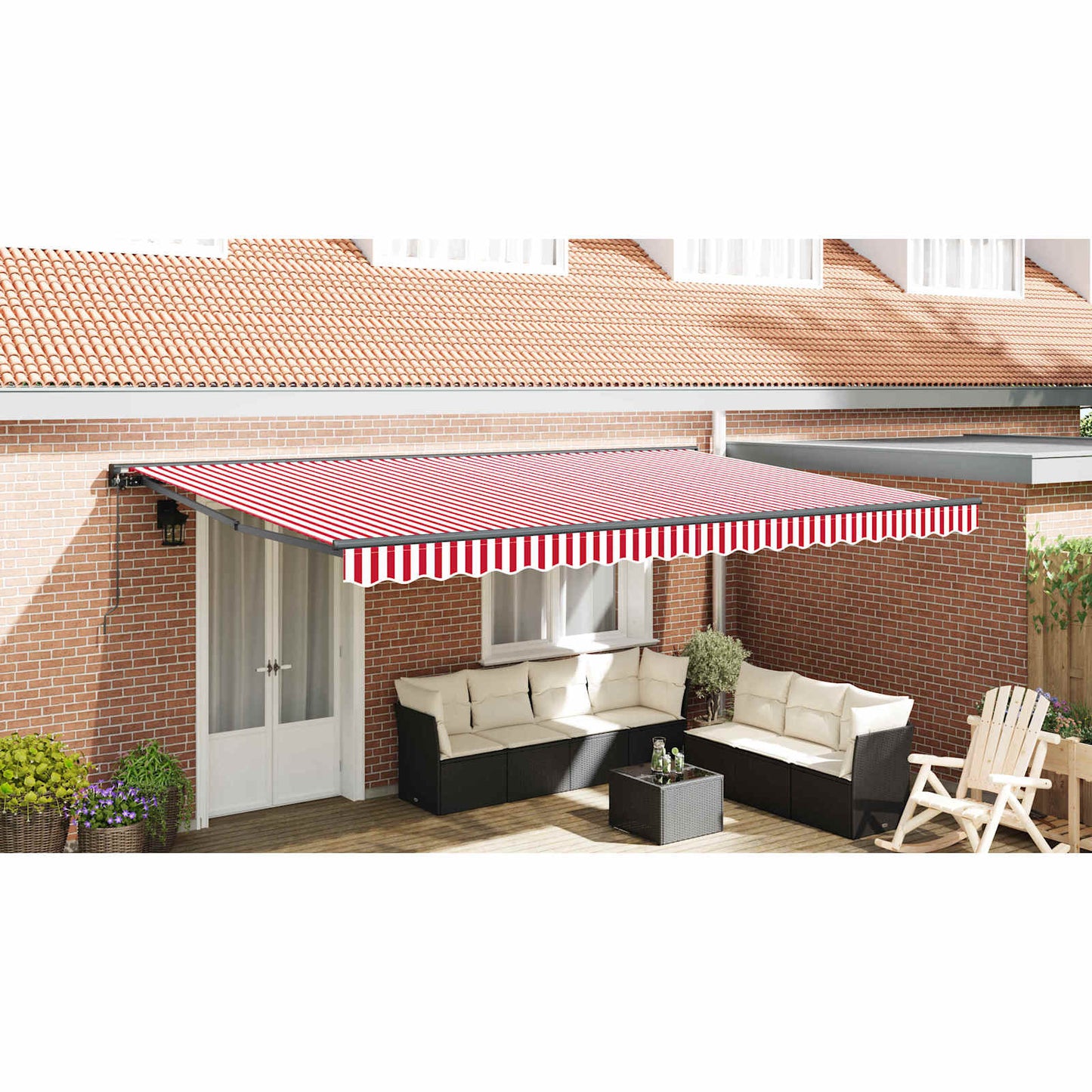 Awning Frame Red and White 500 x 300 cm