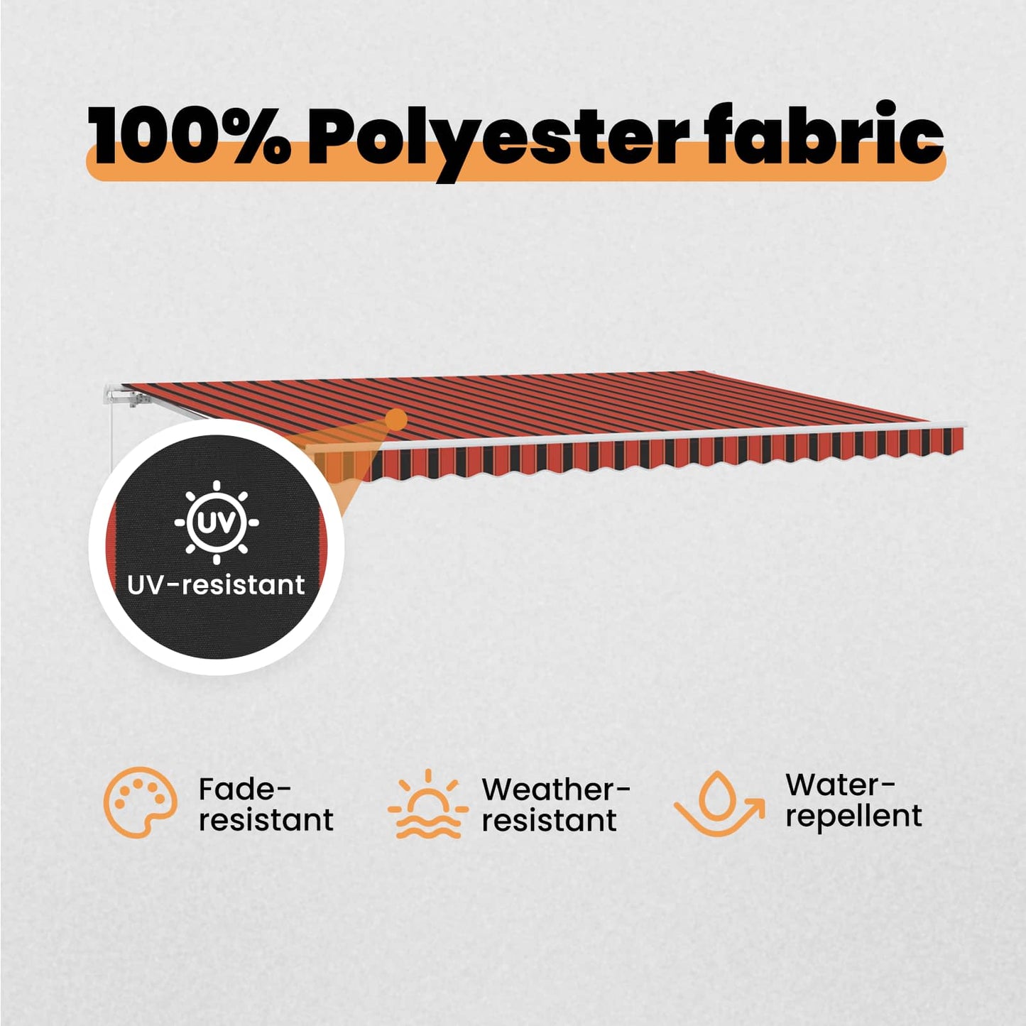 Retractable Awning Orange and Brown 500 x 350 cm