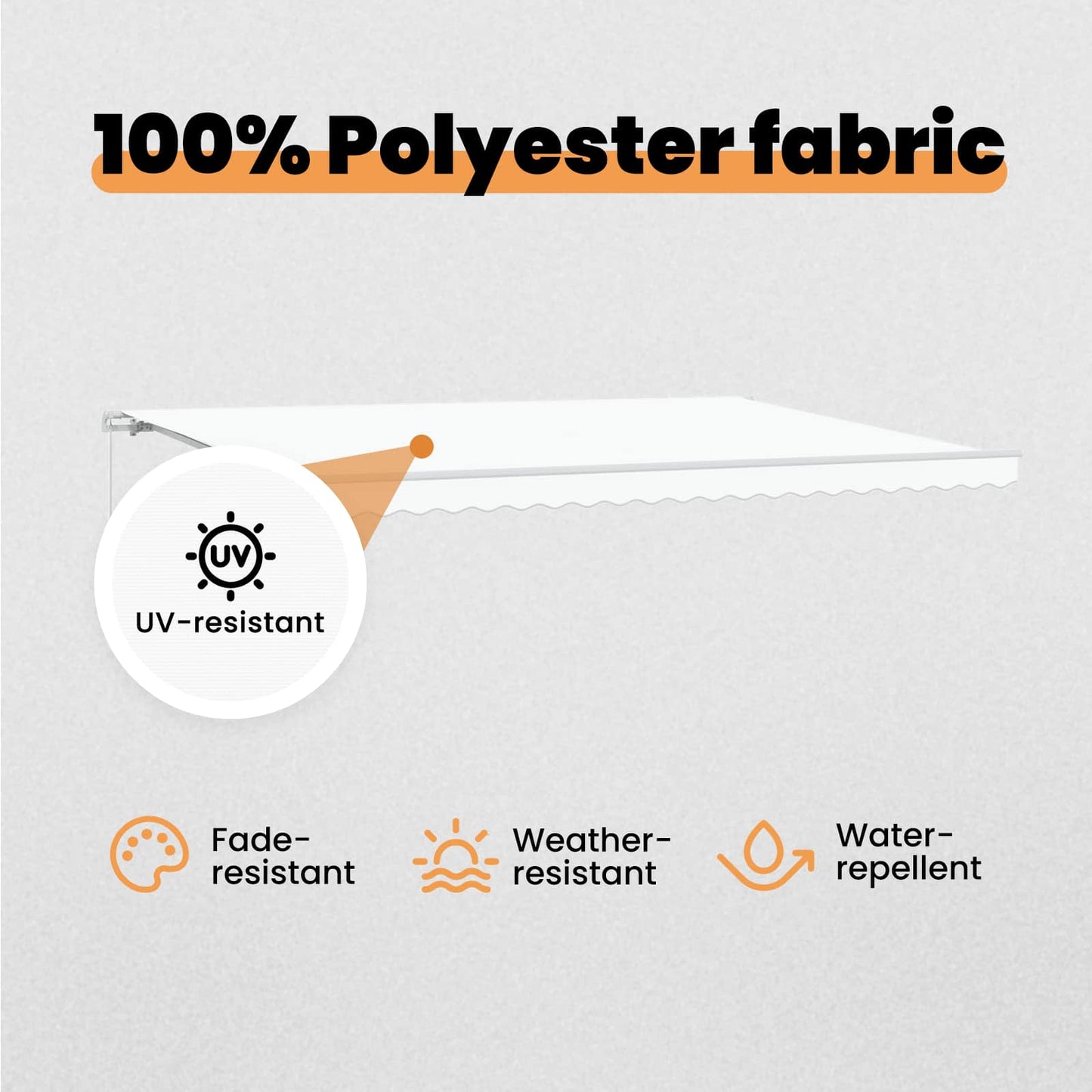 Retractable Awning White 500 x 350 cm Polyester and Aluminium