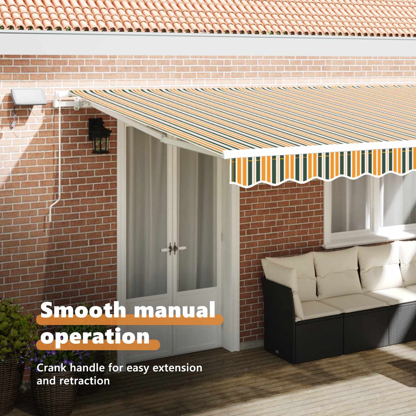 Retractable Awning Green and yellow 500 x 350 cm