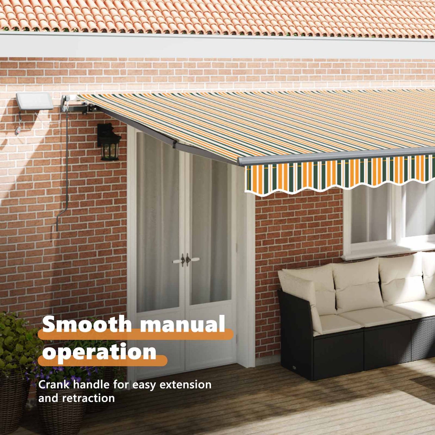 Retractable Awning Green and yellow 500 x 350 cm