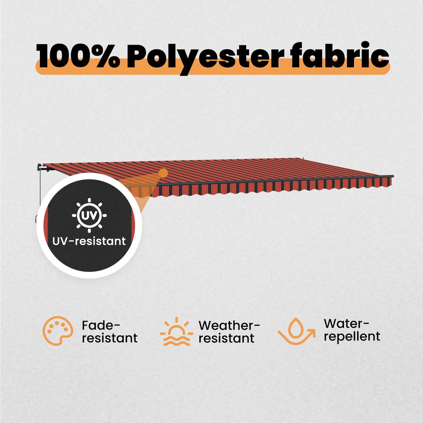 Retractable Awning Orange and brown 600 x 350 cm