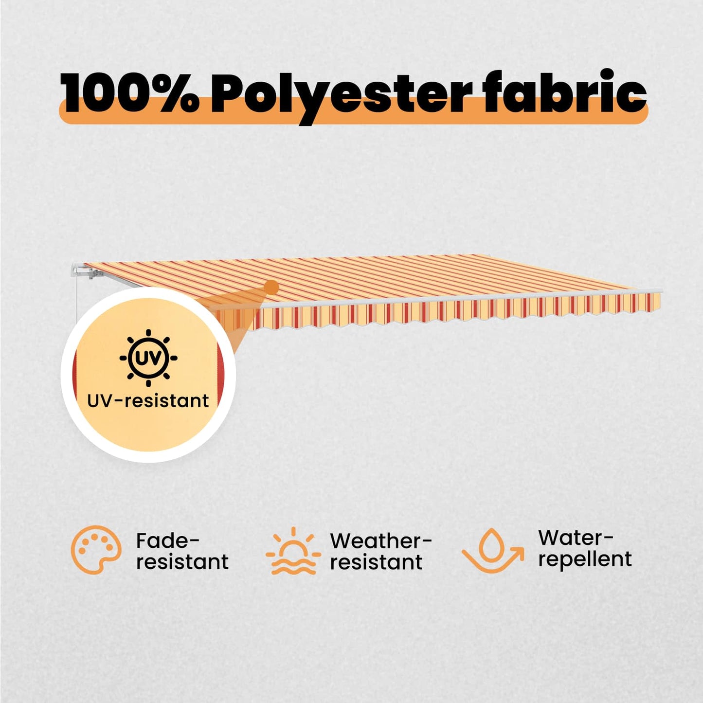 Retractable Awning Yellow and Orange 600 x 350 cm