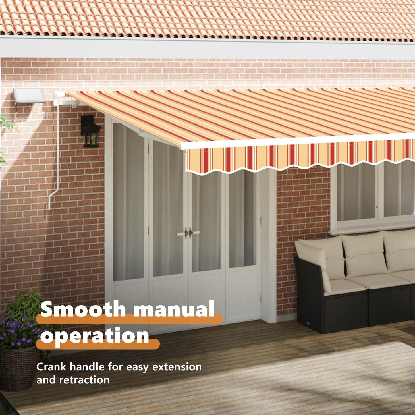 Retractable Awning Yellow and Orange 600 x 350 cm