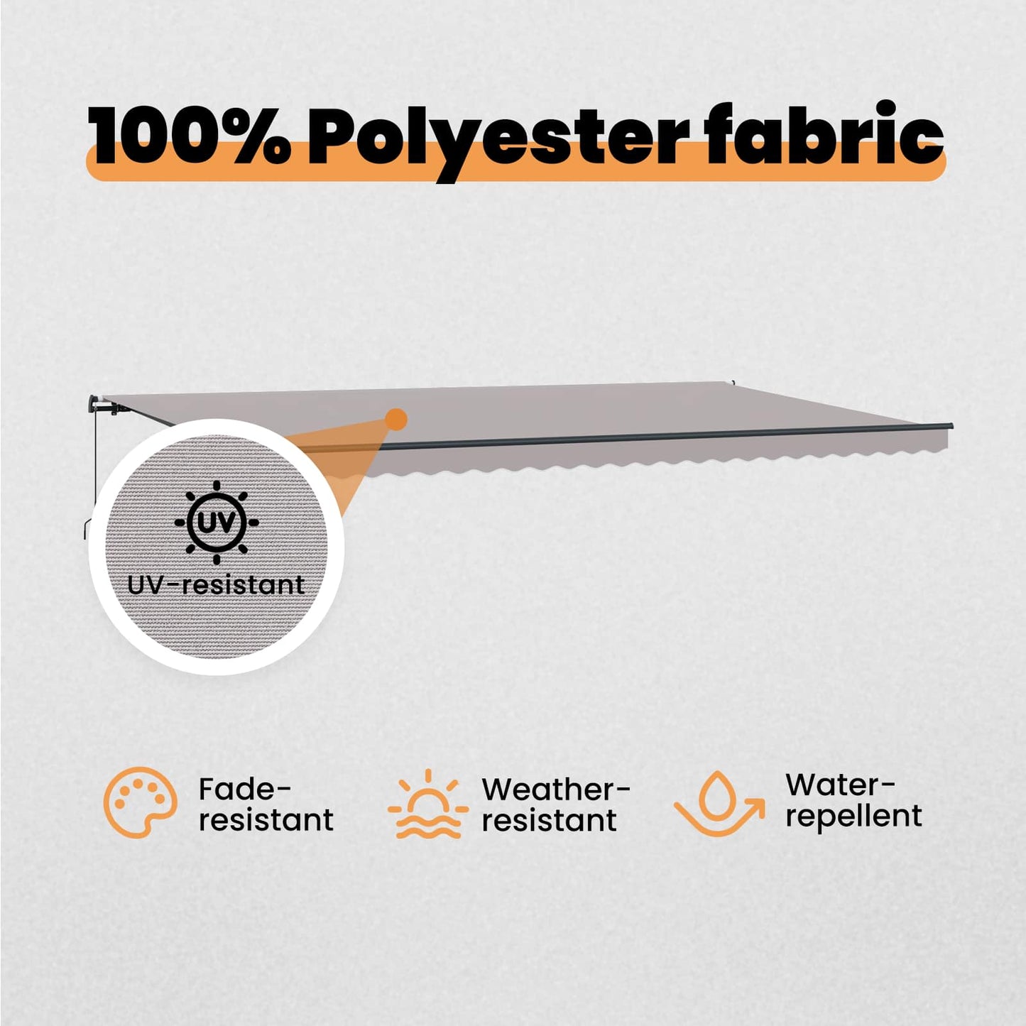 Retractable Awning Light Grey 600 x 350 cm