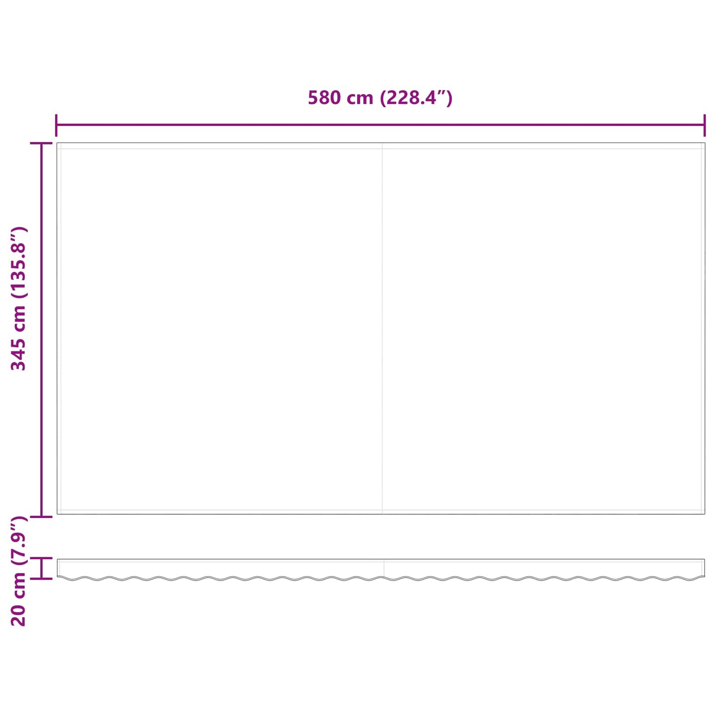 Retractable Awning Light Grey 600 x 350 cm Polyester and Steel