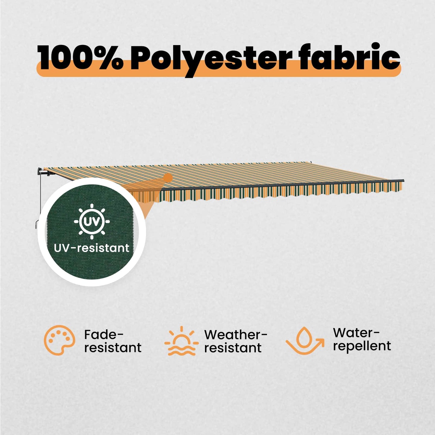 Retractable Awning Green and yellow 600 x 350 cm