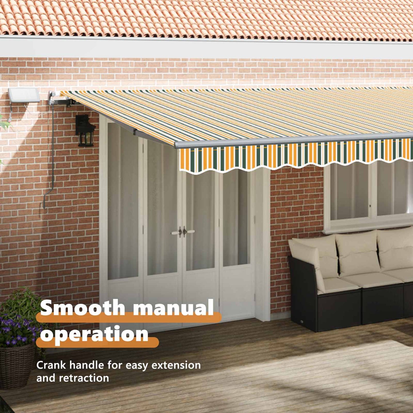 Retractable Awning Green and yellow 600 x 350 cm