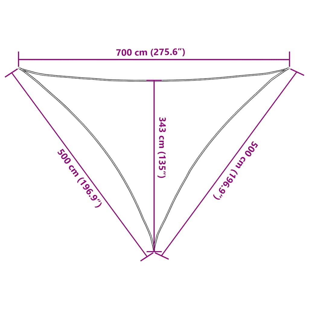 Sun Shade Sail Taupe 7x5x5 m 100% Polyester Oxford