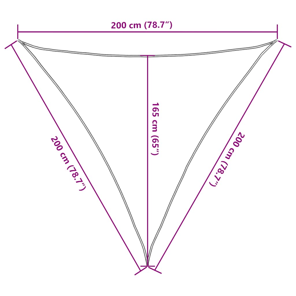 Sun Shade Sail Yellow 2x2x2 m 100% Polyester Oxford