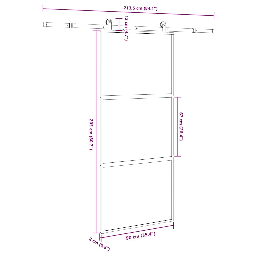 Sliding Door with Hardware Set 90x205 cm