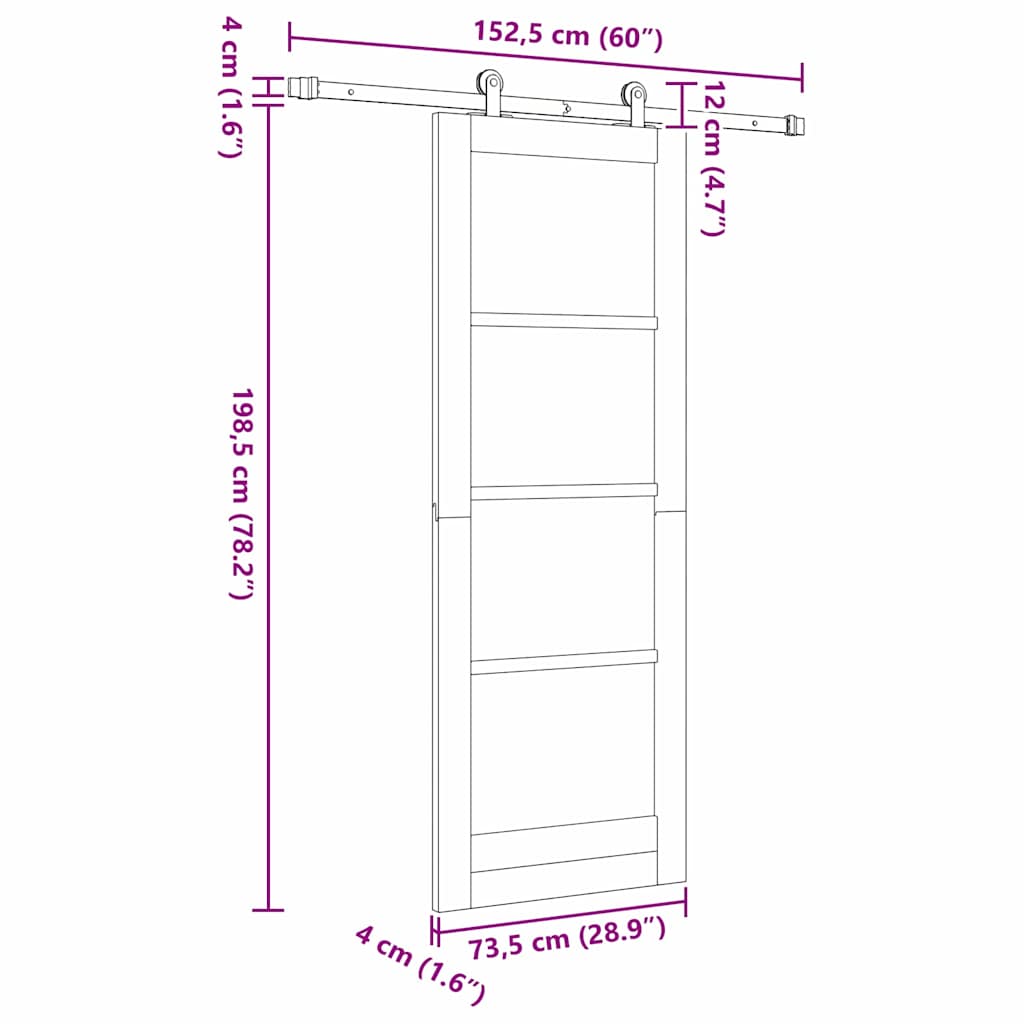 Sliding Door ORKDAL Natural 73.5 x 198.5 cm