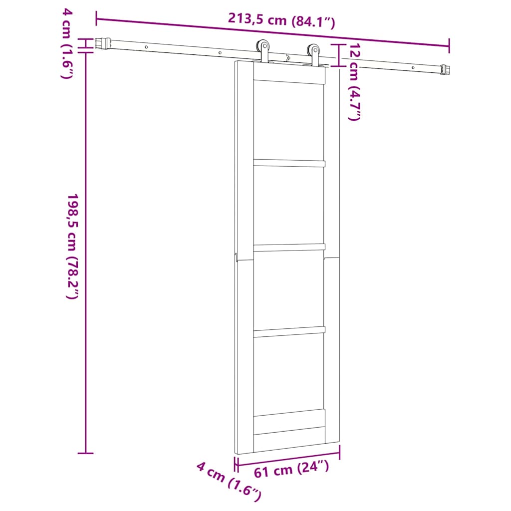 Sliding Door ORKDAL White 61 x 198.5 cm