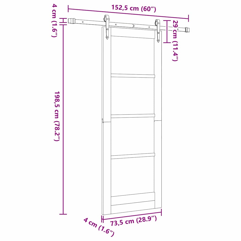 Sliding Door ORKDAL Natural 73.5 x 198.5 cm