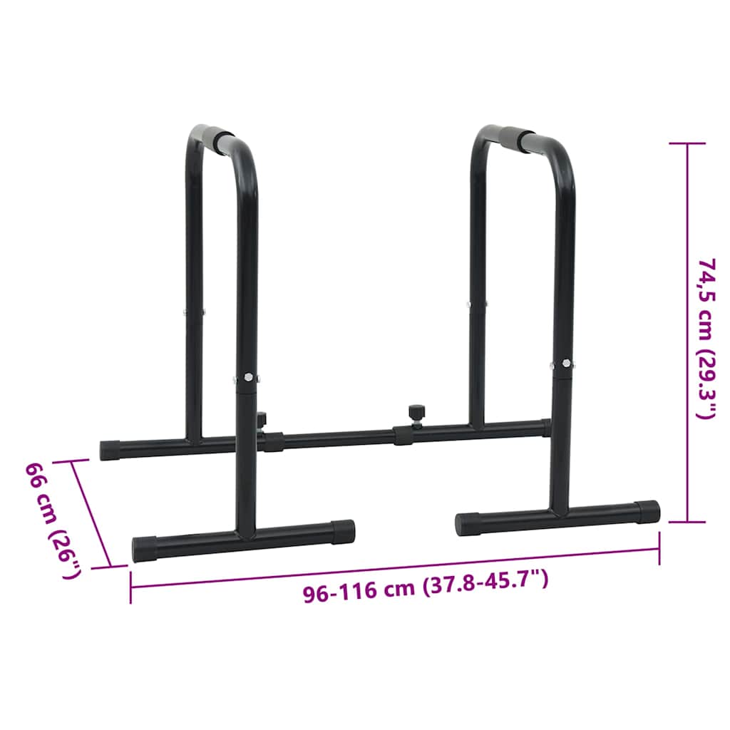 Dip Bar Manual Black 116 x 66 x 74.5 cm Powder-Coated Steel