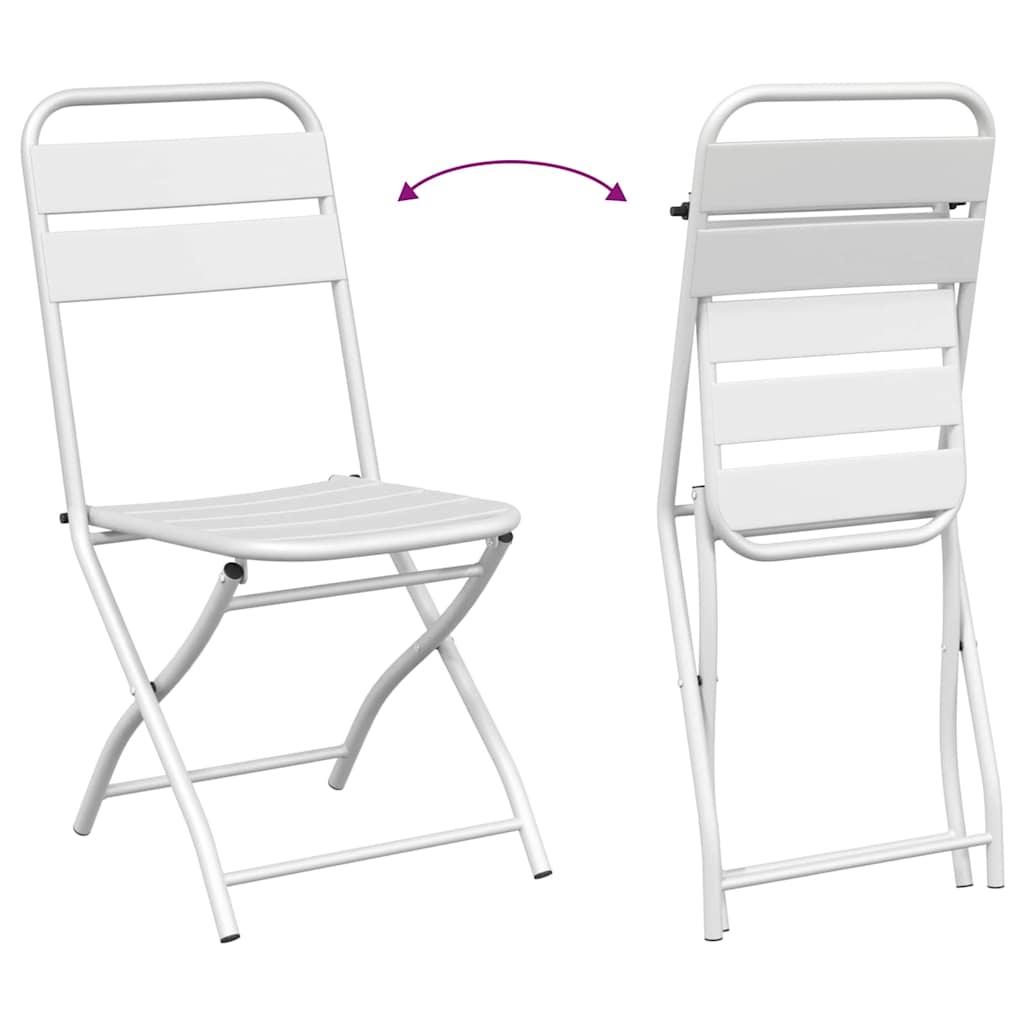 Garden Folding Chair Folding 2 pcs White 42 x 52 x82cm