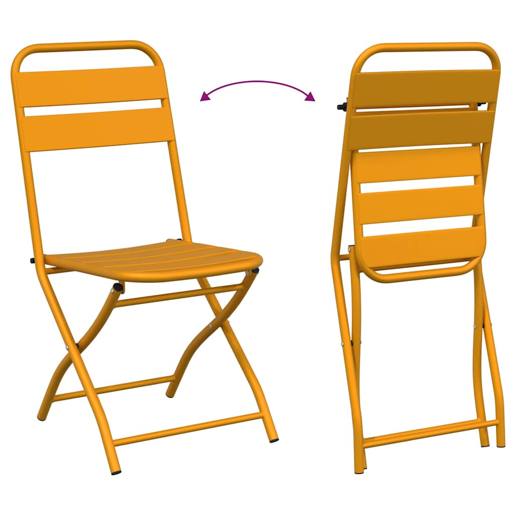 Garden Folding Chair Folding 2 pcs Mustard 42 x 52 x82cm