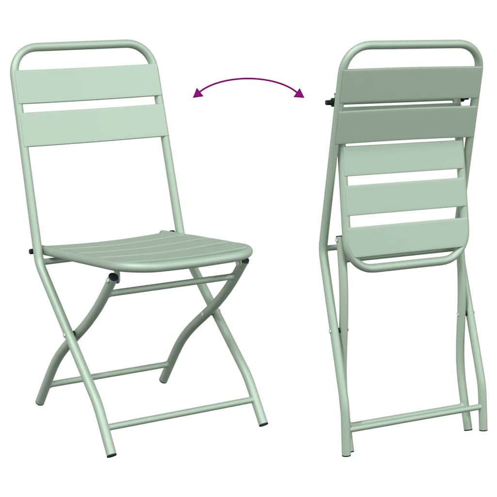 Garden Folding Chair Folding 2 pcs Light Mint 42 x 52 x82cm