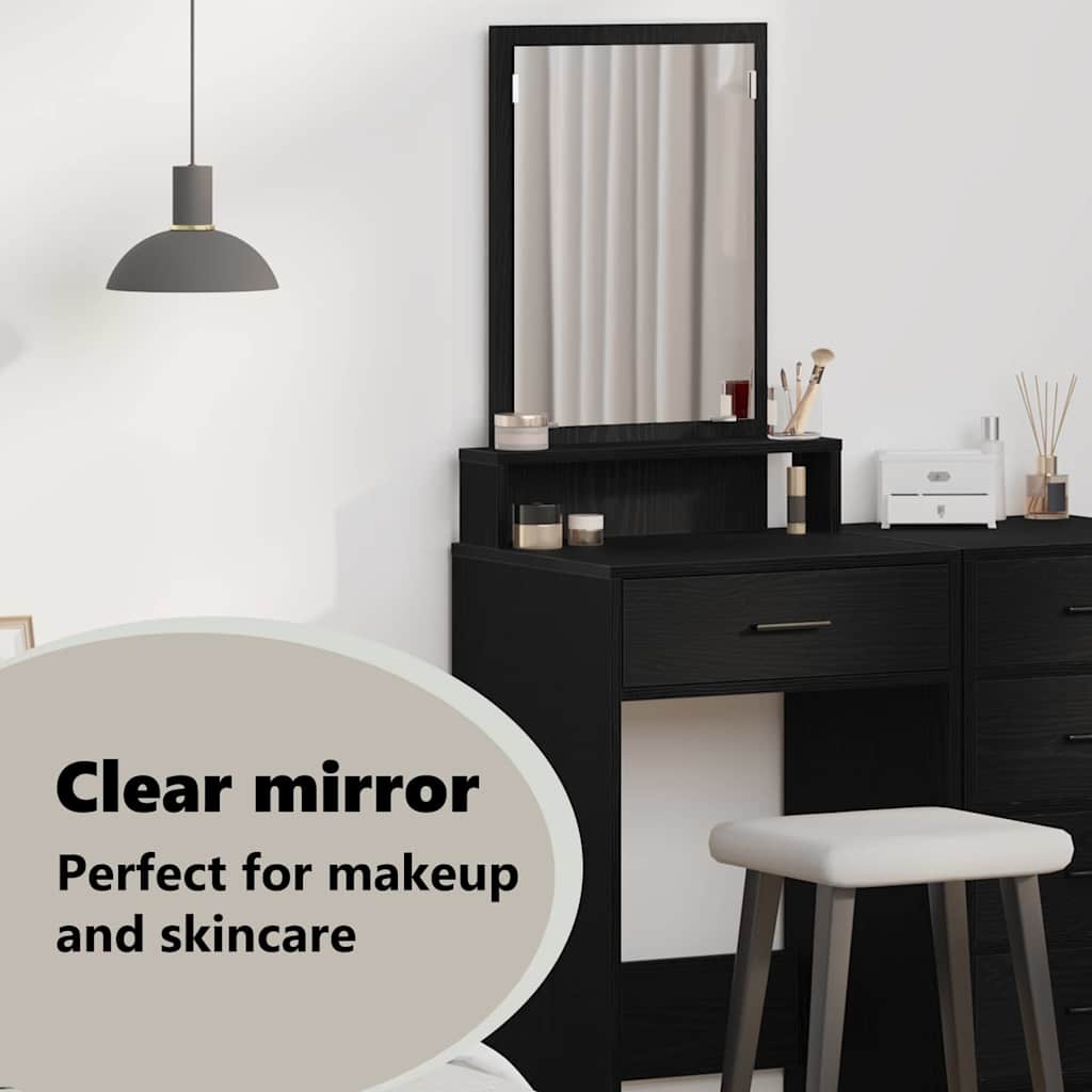 Dressing Table Black Oak 50 x 41 x 140 cm Engineered Wood