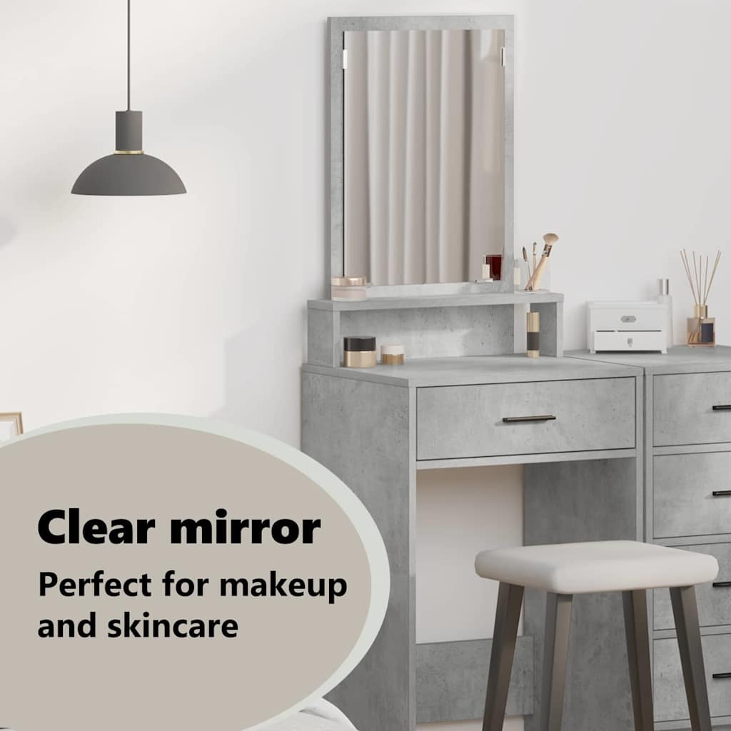 Dressing Table Concrete Grey 50 x 41 x 140 cm Engineered Wood