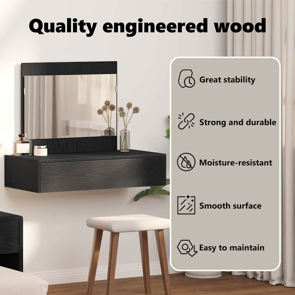 Dressing Table Black 83 x 40 x 70 cm Engineered Wood