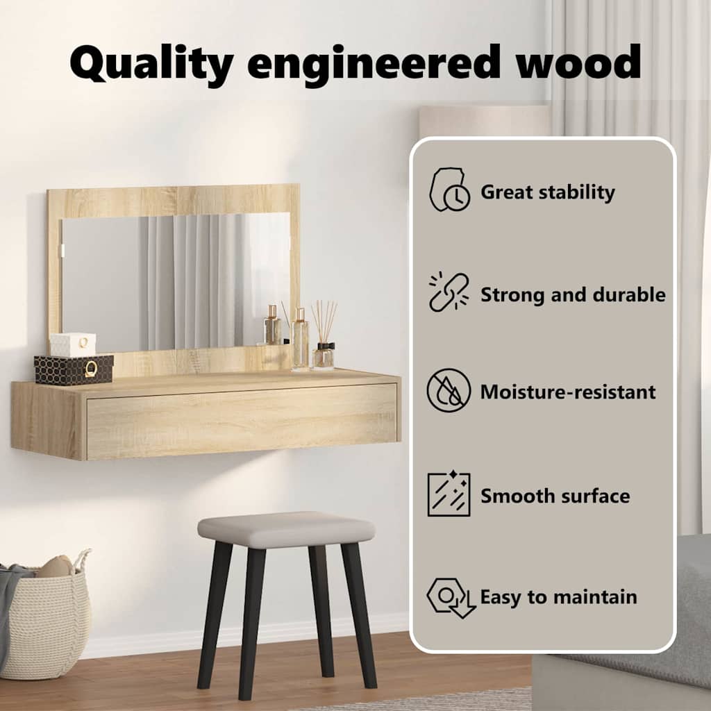 Dressing Table Brown 100 x 40 x 70 cm Engineered Wood