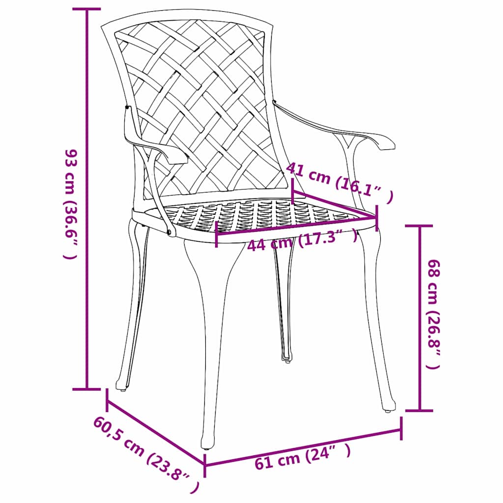 Garden Chair 4 pcs Green Aluminium