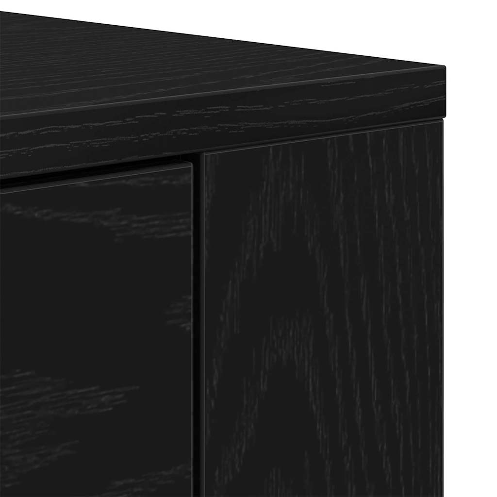 Highboard Black Oak 80 x 33 x 150 cm Engineered Wood