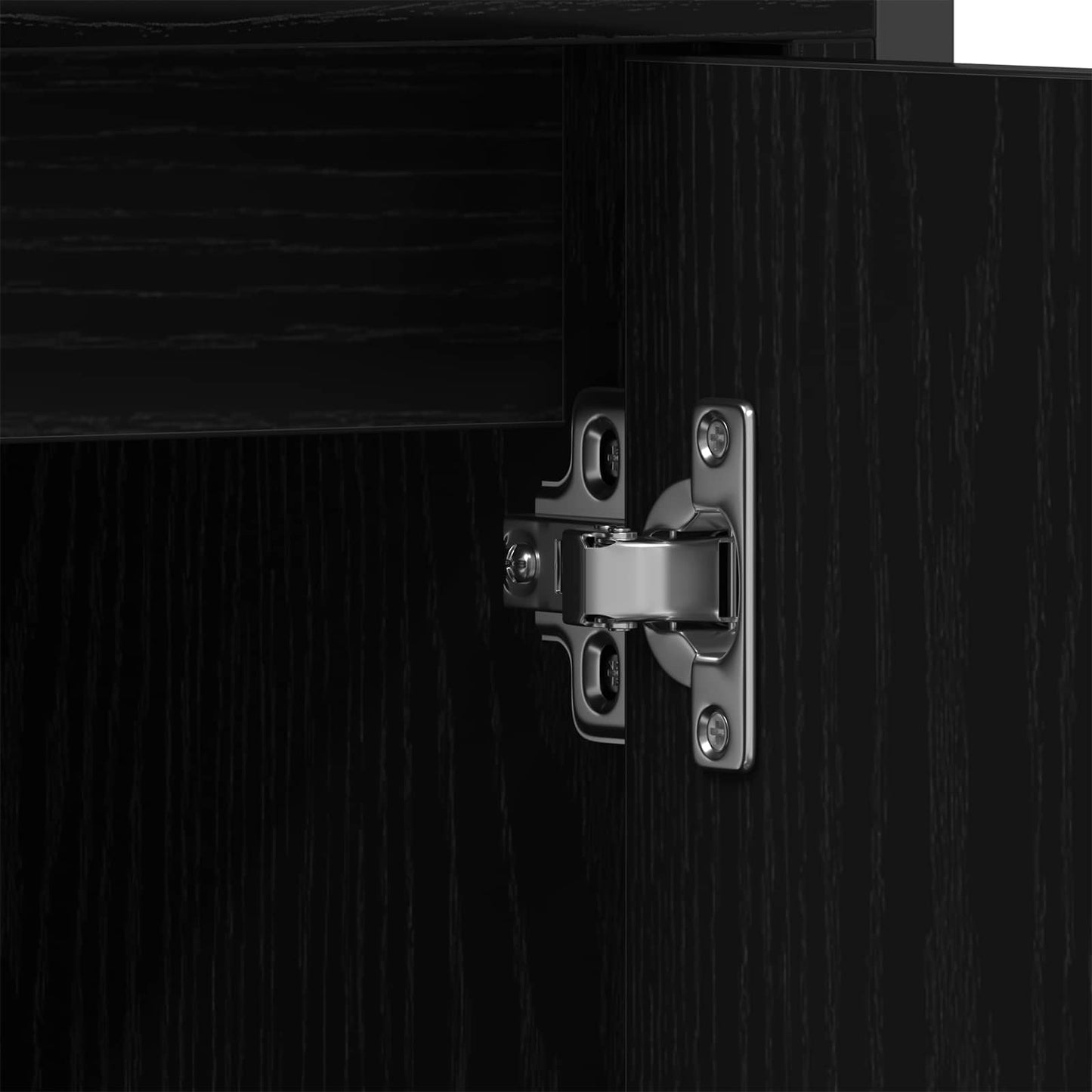 Bathroom Vanity Units with Shelf 3 pcs Black Engineered wood