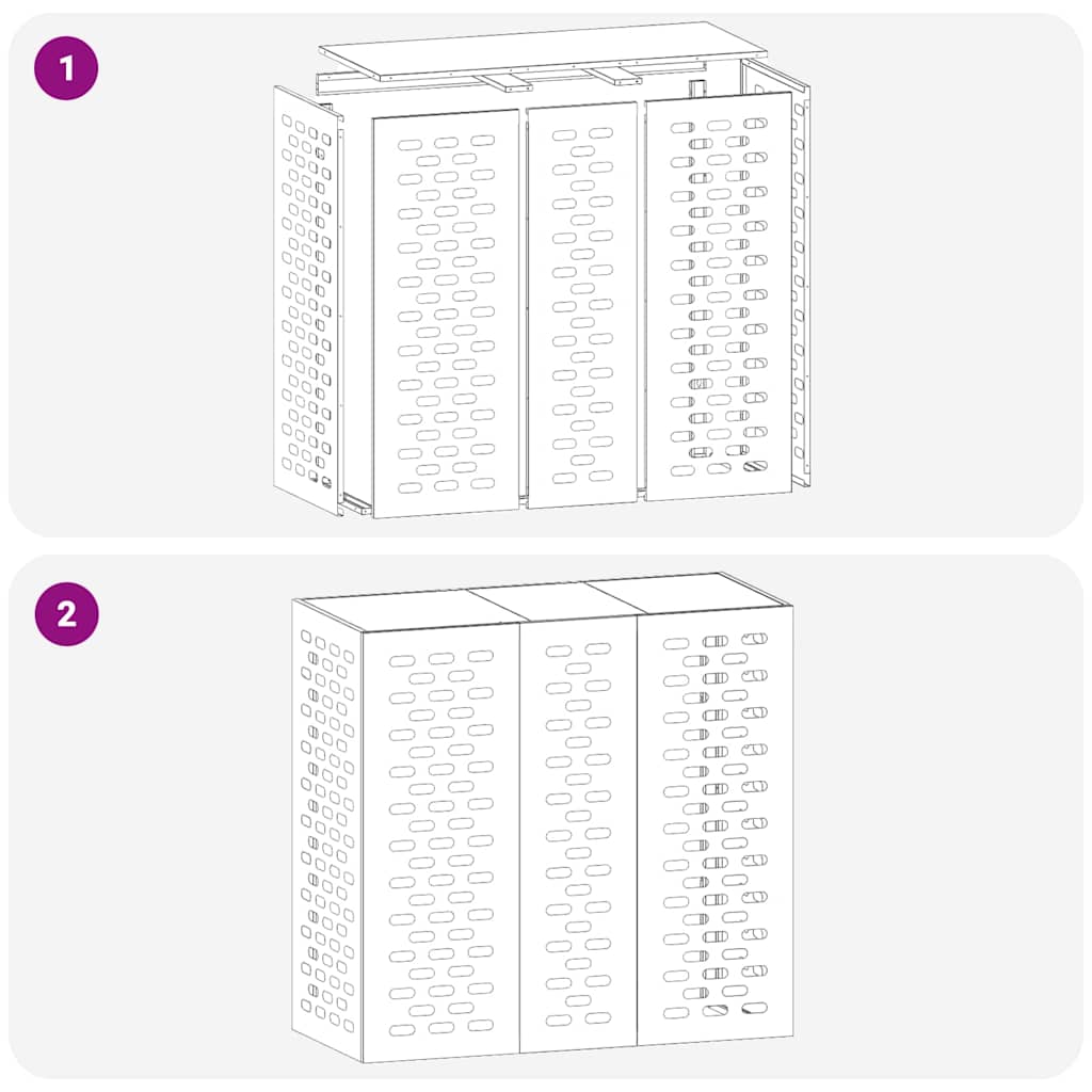 Air Conditioner Cover Silver 110 x 50 x 105 cm Stainless steel