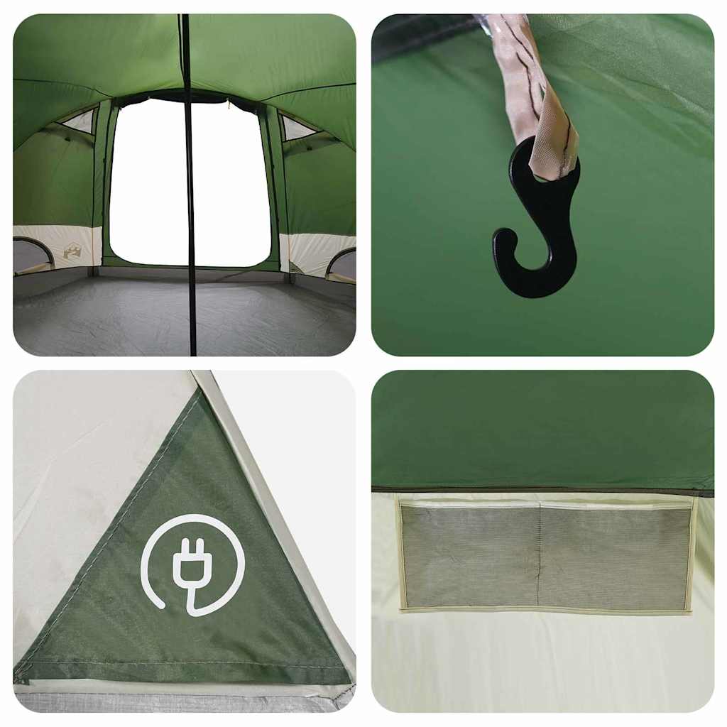 Dome Tent 4-Person with Roof Green 505 x 450 x 248 cm
