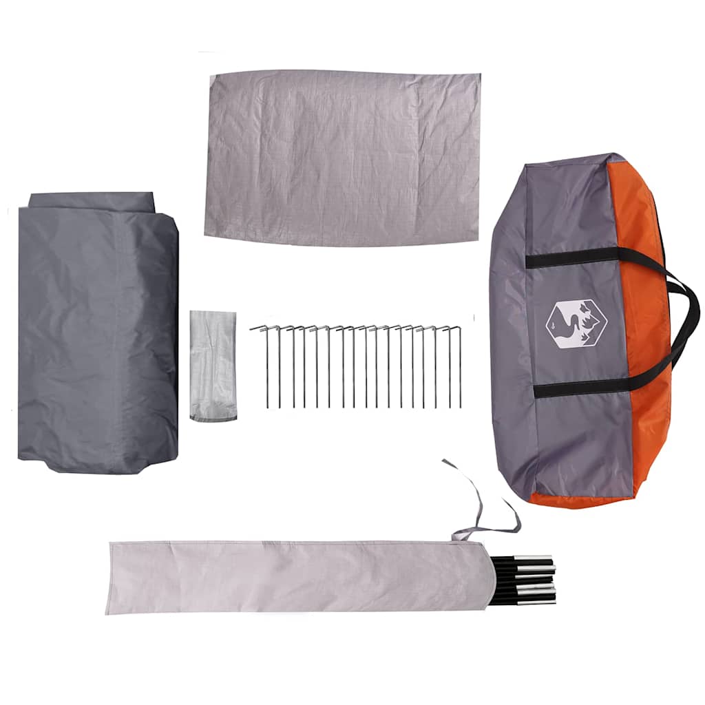 Cabin Tent 7-Person Grey and Orange 400 x 350 x 212 cm