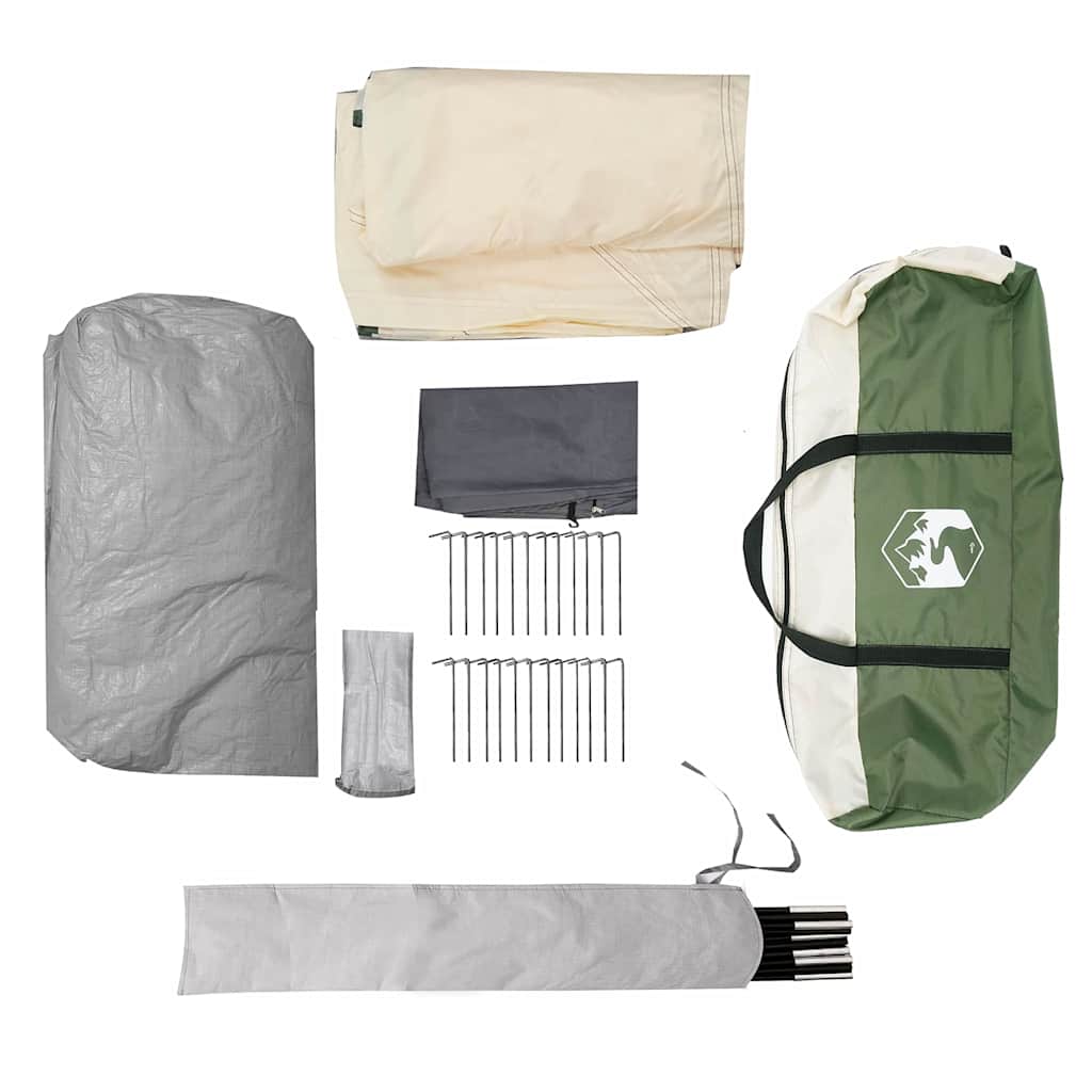 Tunnel Tent 4-Person Green and White 778 x 356 x 210 cm