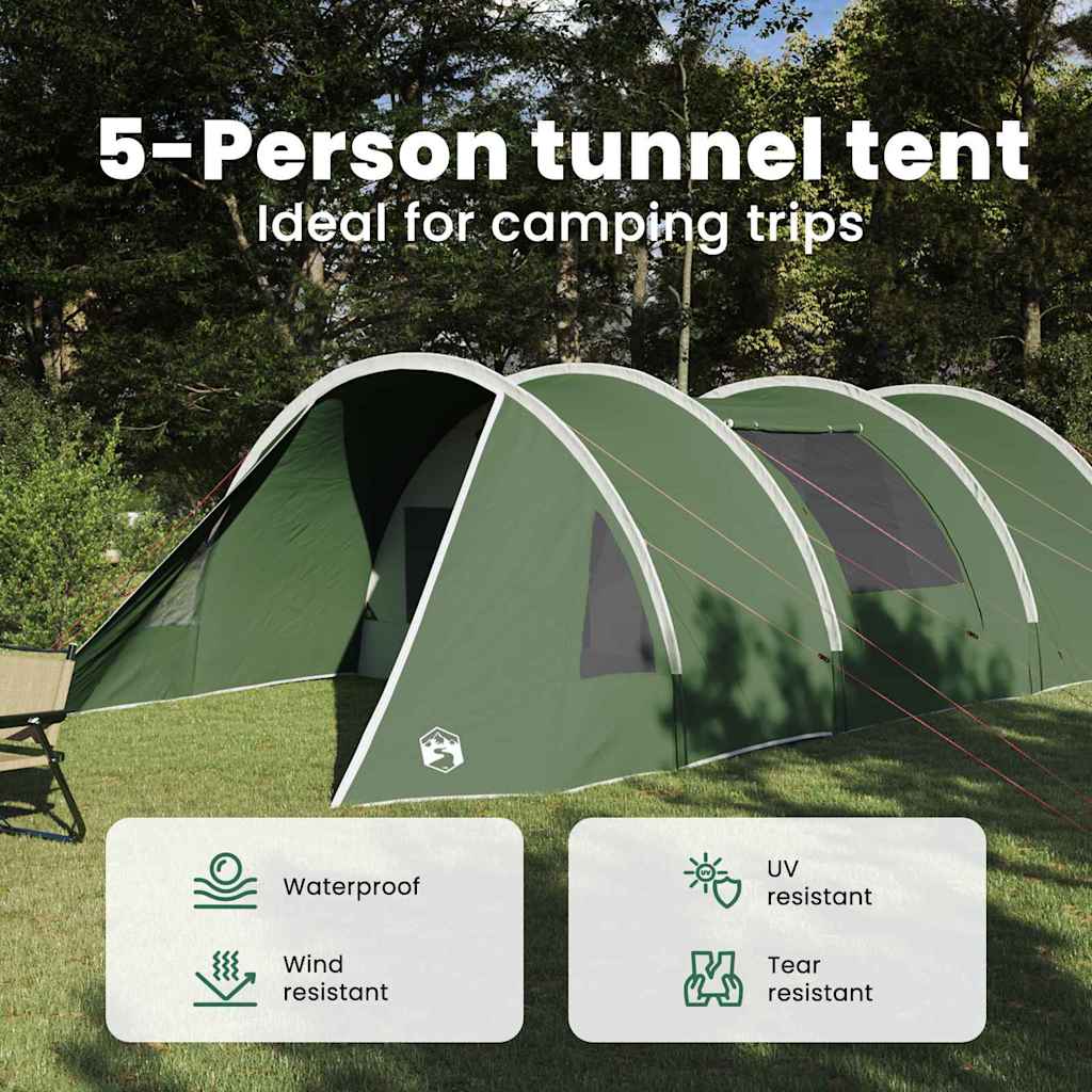 Tunnel Tent 5-Person Green and White 805 x 405 x 211 cm